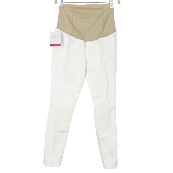 Ingrid & Isabel Maternity Crossover Panel White Skinny Pants Women's Size 14/32 - Picture 1 of 9